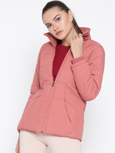 

Fort Collins Women Pink Solid Parka Jacket with Detachable Hood