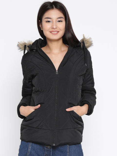 

Fort Collins Women Black Solid Parka Jacket