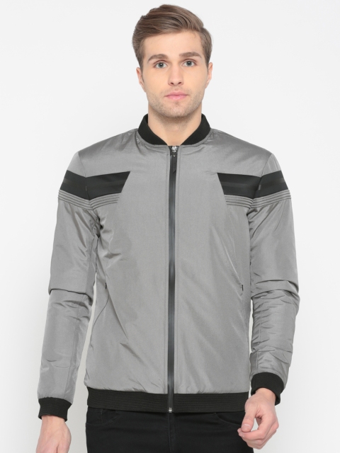 

Jack & Jones Men Grey Solid Bomber