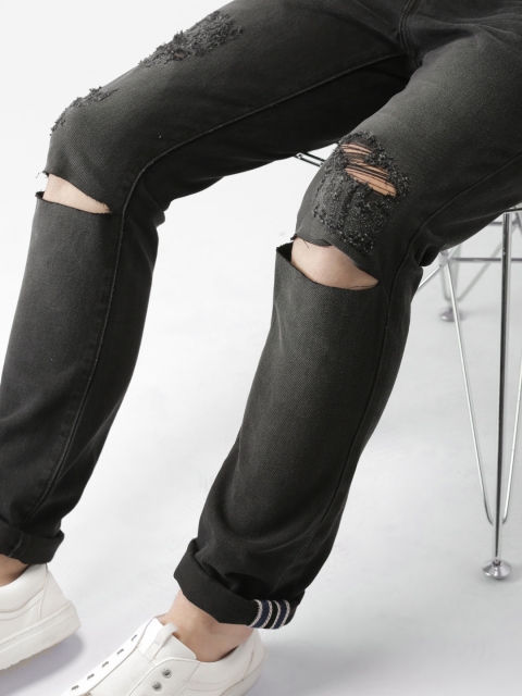 

Mast & Harbour Men Black Slim Fit Mid-Rise Mildly Distressed Jeans