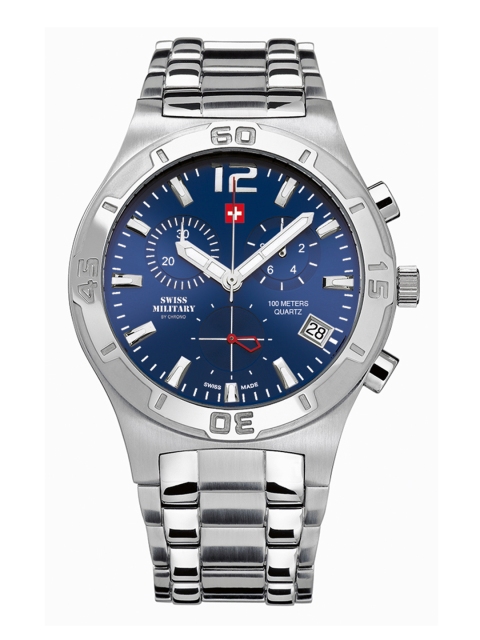 

Swiss Military by Chrono Men Blue & Steel Analogue Watch SM34015.03