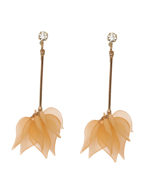 

Shining Diva Orange Floral Drop Earrings