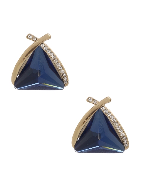 

Shining Diva Blue & Gold-Toned Contemporary Studs