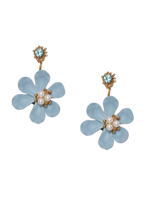 

Set of 2 Shining Diva Blue & White Floral Drop Earrings