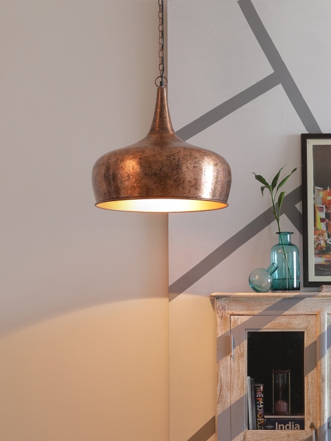 

Grated Ginger Copper-Toned Solid Handcrafted Ceiling Lamp