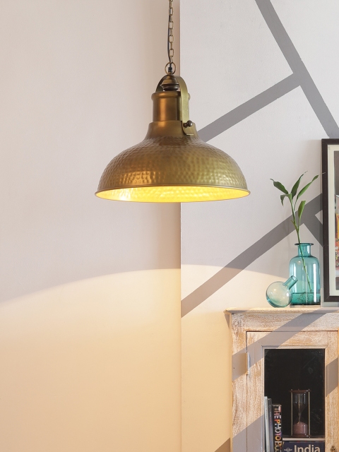 

Grated Ginger Tan & Green Textured Hanging Ceiling Lamp Shade