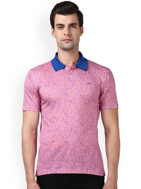 

ColorPlus Men Pink Printed Polo Collar T-shirt