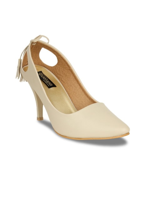 

Shoetopia Women Cream-Coloured Solid Pumps