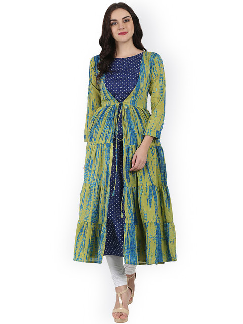 

Nayo Women Green Printed Anarkali Kurta
