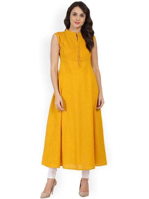 

Nayo Women Mustard Solid A-Line Kurta