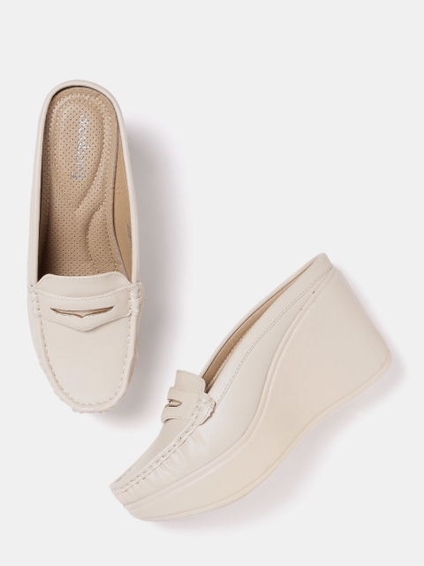 

DressBerry Women Cream-Coloured Solid Wedges