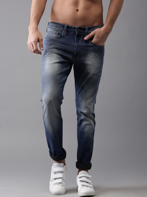 

HERE&NOW Men Blue Skinny Fit Mid-Rise Clean Look Jeans
