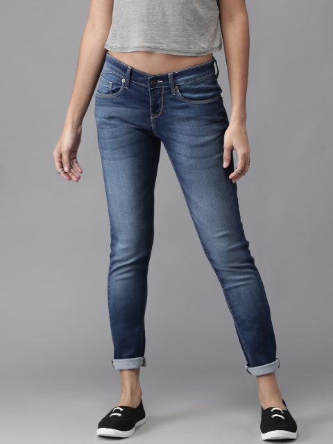 

HERE&NOW Women Blue Skinny Fit Mid-Rise Clean Look Stretchable Jeans