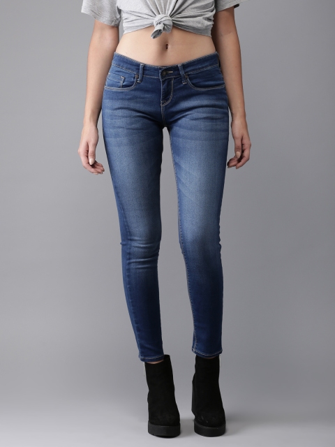 

HERE&NOW Women Blue Skinny Fit Mid-Rise Clean Look Stretchable Jeans