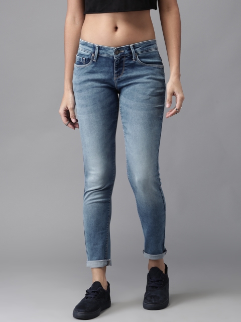 

HERE&NOW Women Blue Skinny Fit Mid-Rise Clean Look Stretchable Jeans