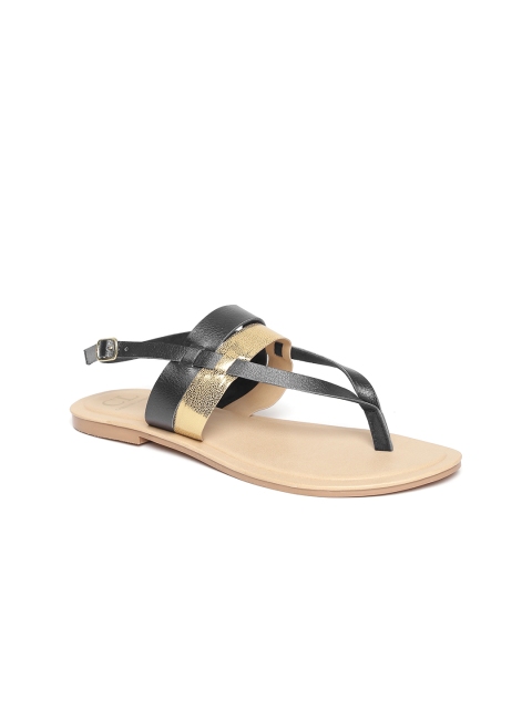 

Carlton London Women Black Solid Synthetic Open Toe Flats