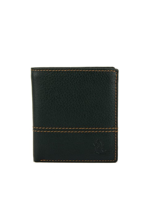 

Kara Men Green Solid Two Fold Genuine Leather Wallet