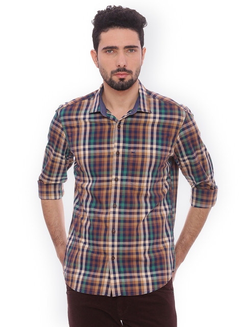 

Basics Men Multicoloured Slim Fit Checked Casual Shirt, Multi