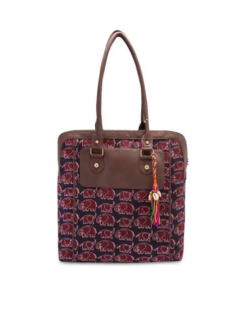 

Vivinkaa Blue Printed Tote Bag