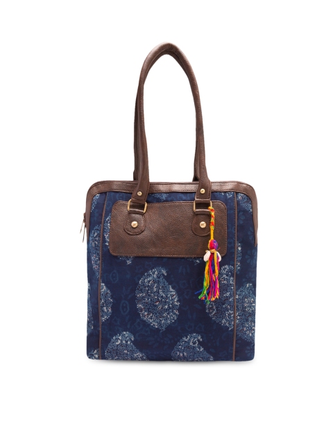 

Vivinkaa Blue Printed Tote Bag
