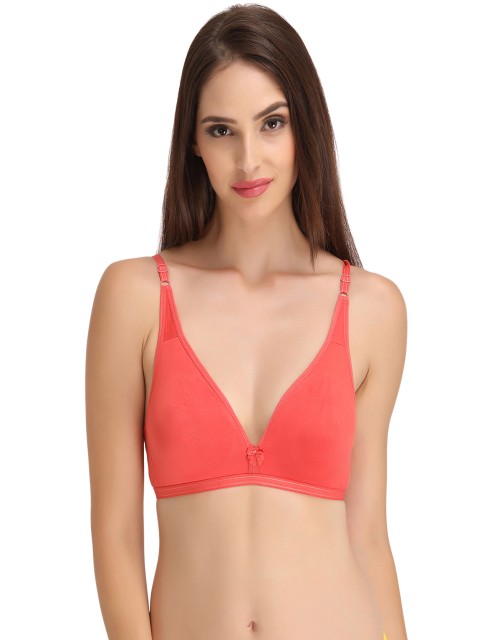 

Clovia Orange Solid Non-Wired Non Padded T-shirt Bra