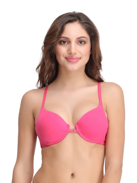 

Clovia Pink Solid Underwired Heavily Padded T-shirt Bra