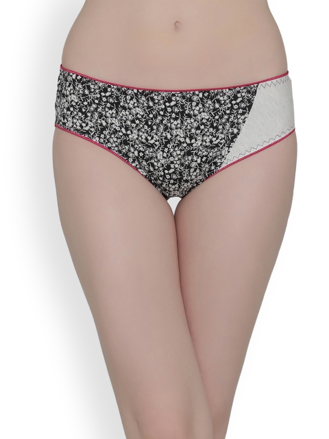 

Clovia Women Black & White Floral Printed Hipster Briefs PN2049P13XXL