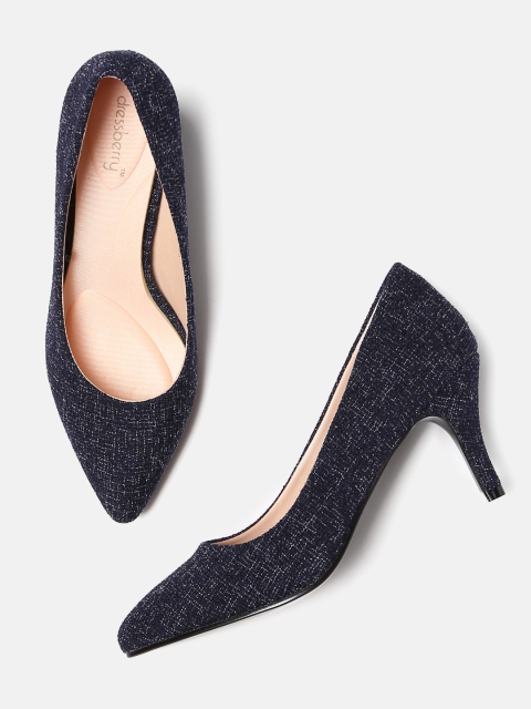 

DressBerry Women Navy Blue Printed Pumps
