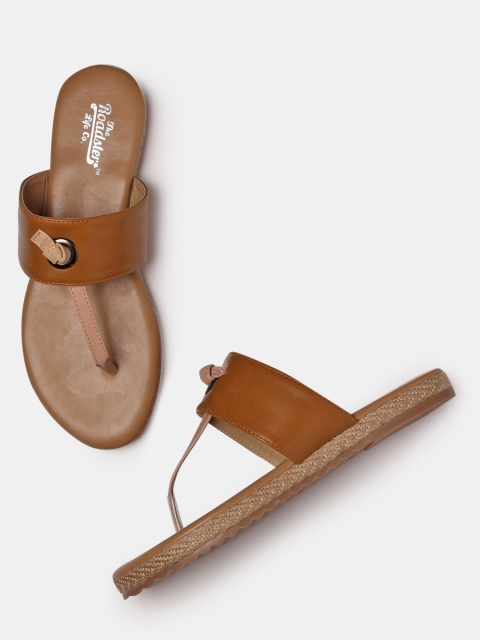 

Roadster Women Tan Brown Solid T-Strap Flats