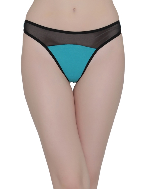 

Clovia Women Blue & Black Thongs PN2105P03L