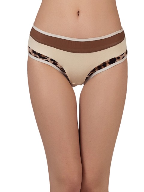 

Clovia Women Beige & Brown Hipster Briefs PN2051P24S