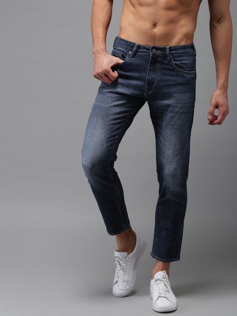 

HERE&NOW Men Blue Skinny Fit Cropped Mid-Rise Clean Look Stretchable Jeans