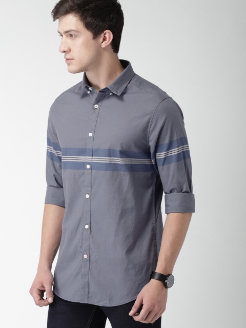 

Mast & Harbour Men Blue Slim Fit Solid Casual Shirt