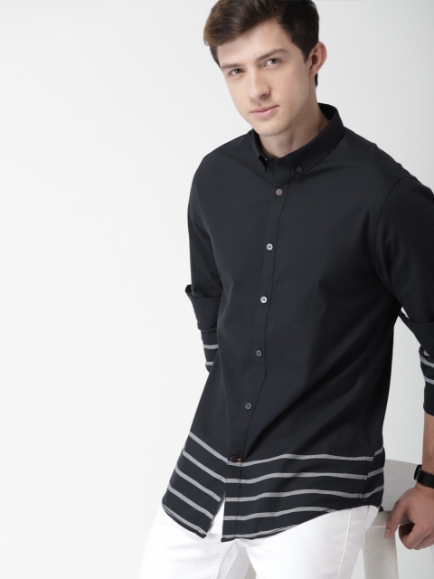 

Mast & Harbour Men Navy Slim Fit Solid Casual Shirt, Navy blue