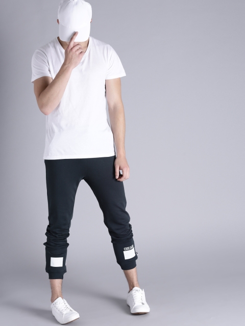 

Kook N Keech Men Navy Regular Fit Solid Joggers, Navy blue