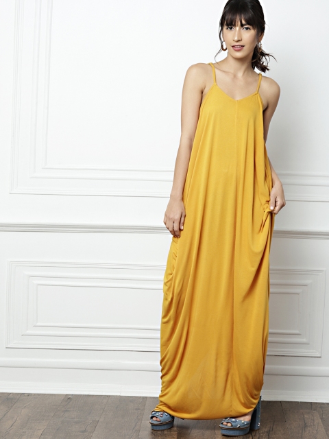 

all about you Mustard Yellow Solid Maxi Dress