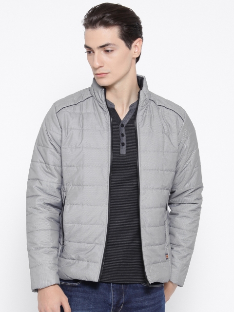 

Cloak & Decker by Monte Carlo Men Grey Striped Padded Jacket