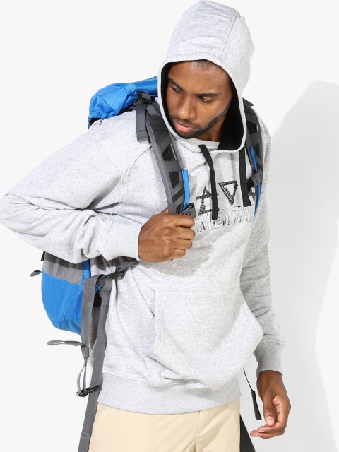 

Wildcraft Men Grey Printed Hooded Ele Sweatshirt
