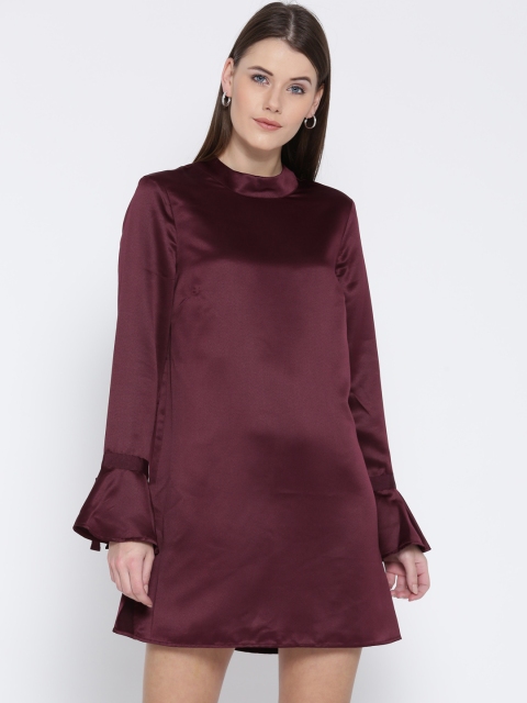 

Marks & Spencer Women Burgundy Solid A-Line Dress