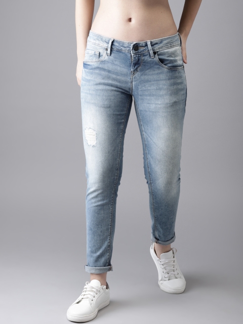 

Moda Rapido Women Blue Skinny Fit Mid-Rise Cropped Clean Look Stretchable Jeans