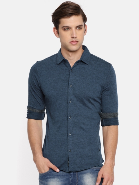 

Being Human Men Blue Slim Fit Solid Casual Shirt