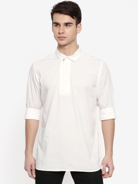 

Being Human Clothing Men White Slim Fit Solid Casual Shirt