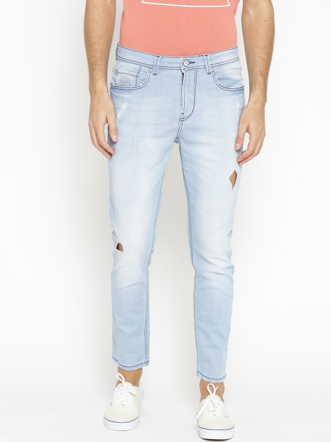 

Being Human Clothing Men Blue Tapered Fit Low-Rise Mildly Distressed Stretchable Jeans