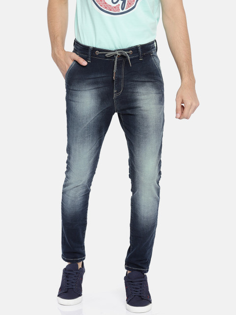

Being Human Clothing Men Blue Tapered Fit Mid-Rise Clean Look Stretchable Jeans