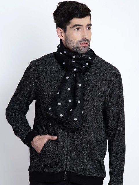 

Alvaro Castagnino Men Black & Grey Printed Reversible Muffler