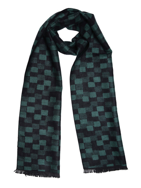 

Alvaro Castagnino Men Black & Green Checked Reversible Muffler
