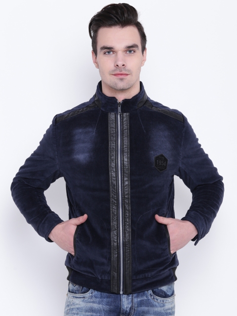 

Fort Collins Men Navy Blue Solid Quilted Jacket