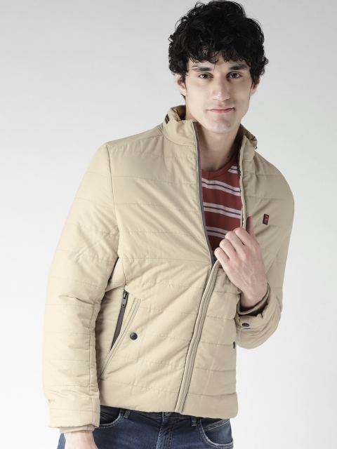 

Fort Collins Men Beige Solid Quilted Jacket