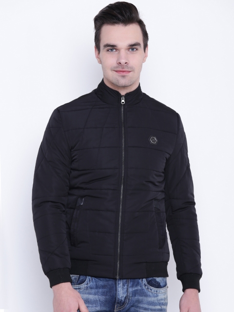 

Fort Collins Men Navy Solid Bomber Jacket, Navy blue