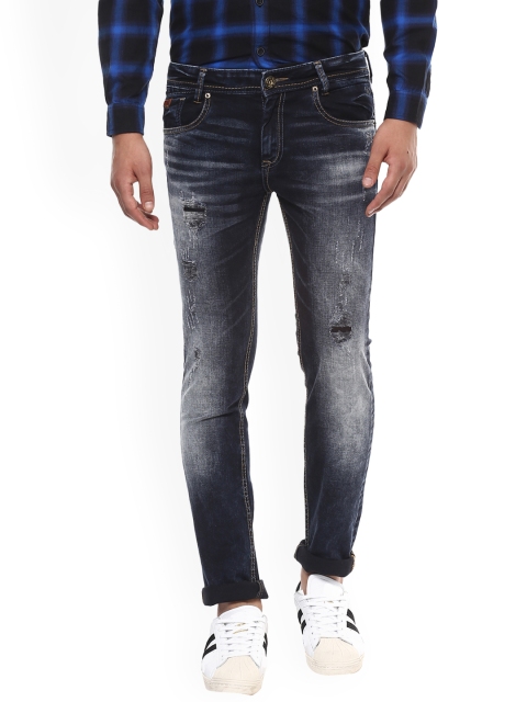

Mufti Men Blue Skinny Fit Mid-Rise Mildly Distressed Stretchable Jeans